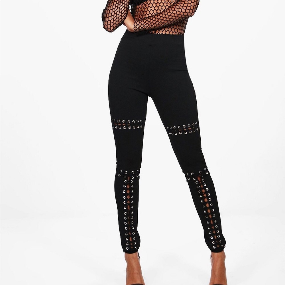 Lace up front leggings
